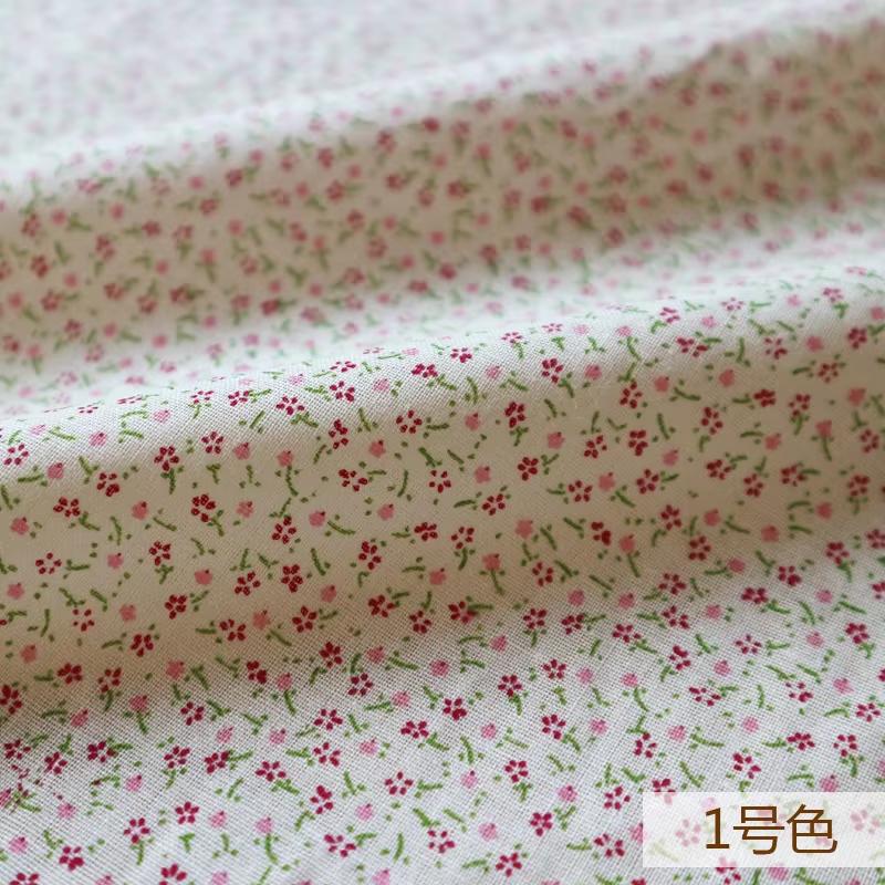 145x50cm Tiszta pamut anyag Kis virágos mintás anyag Gyermekruhákhoz, ruhákhoz Kézzel készített DIY Varróanyag TJ9772