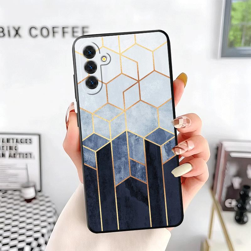 Geometric Marble Pattern Soft Phone Case for Samsung A17 A37 A57 A16 A26 A36 A56 A15 A25 A35 A55 A14 A24 A34 A54 A13 A23 A33 A53