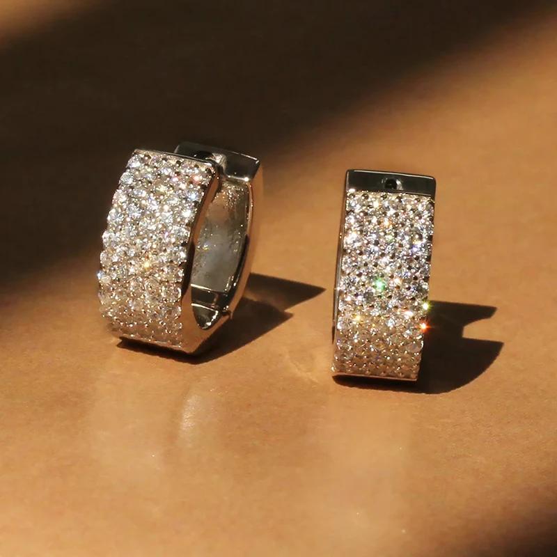 

Huitan Versatile Hoop Earrings with Shiny Cubic Zirconia Stylish Daily Life Accessories for Women Trendy Dazzling Party Jewelry