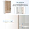 Glass Display Case LED Lighting, Two-Part White, Adjustable Shelves, 2 Drawers, Modern Bookcase Standing Display Case Office Cabinet