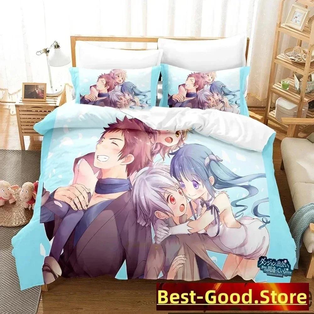3D-print Danmachi Anime Hestia Sängkläder Set Tryckt Sängkläder Set Med Örngott Säng Påslakan Mjuk Queen King Size Sängkläder Hem