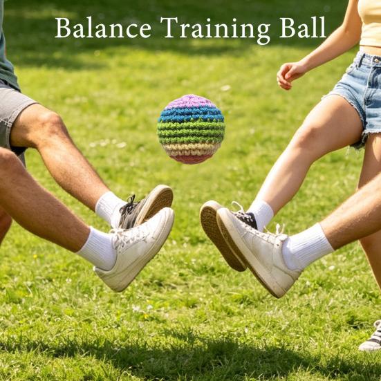 Hand Knitted Colorful Juggling Balls Set Soft Cotton Filled Footbag for Kids Adults Crochet Stress Relief Toy for Outdoor Play