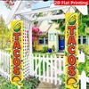 2D Flat, 2D Flat - 2D Flat, 2D Flat - 2D Flat, 2pcs Banner/Sign (11.8 X 70.8 Inches / 30 X 180 Cm), Polyester Material, TACOS Themed Party Decoration 