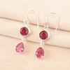 Pink Tourmaline Stone Drop New Wedding Hook Earrings Jewelry 925 Sterling Silver EE-142-13