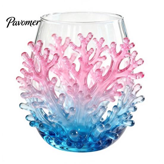 Unique Sea Creature Drinkware Octopus Stemless Wine Glass, 3D Marine Animal Printed Bar Shape Cocktail Cup Borosilicate Glassware, for Cocktails