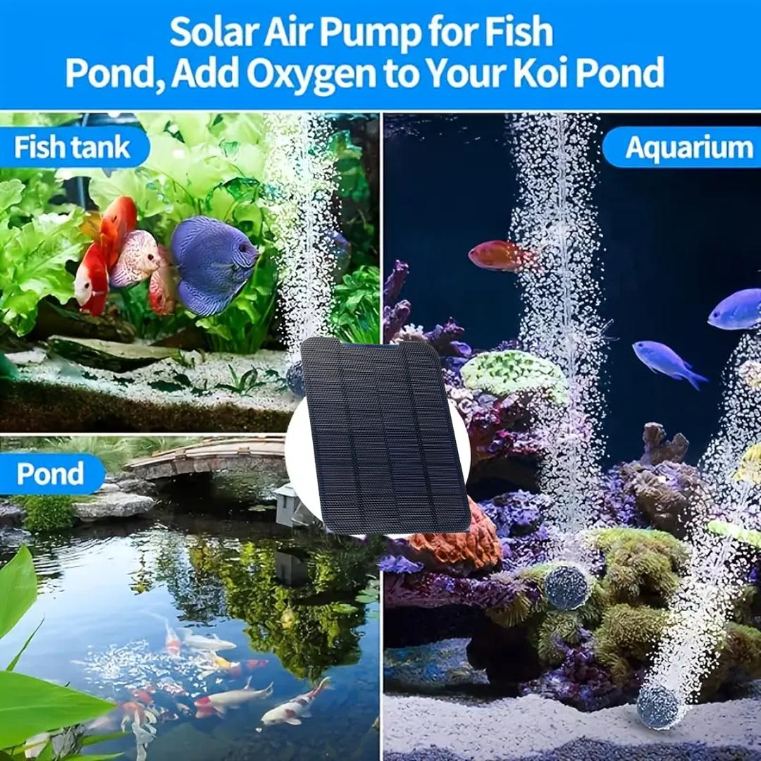 Solar Pool Oxygen Pump Small Fish Tank Oxygen Pump Continuously Produces Oxygen Bubbles Day and Night