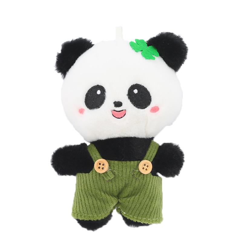 

Strap Cute Back Panda Keychain Bag Pendant Accessory Plush Toy Doll Fans Gift зелений