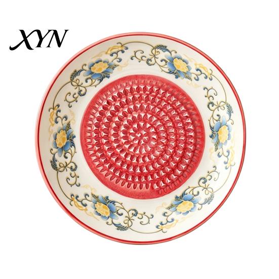 Grattugia da Cucina in Ceramica Piatto Ciotola Tritaglio Aglio, Scorzascatola Manuale per Zenzero Frutta per Piatto, Vassoio Multifunzione per Preparazione Mescolanza Servizio, Moderno Minimalista