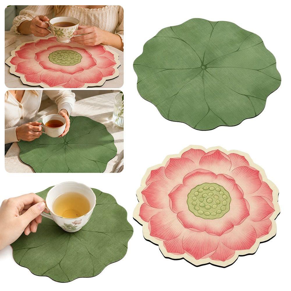 Silicone Lotus Cup Coaster Quick-drying Tea Ceremony Mat Water Absorbent Pad for Home Decor