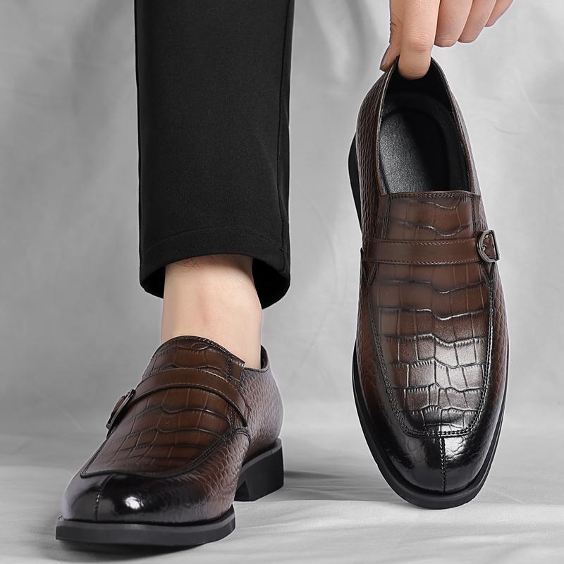 Fashion Fashion Genuine Leather Slip on Loafers Pointed Men Formal Dress Shoes Quality Business Office Driving Wedding Party Casual Shoe