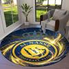 Al-Nassr FC Runder Teppich, Teppich für Wohnzimmer Schlafzimmer Sofa Spielzimmer Dekoration, Rutschfeste Fußmatte