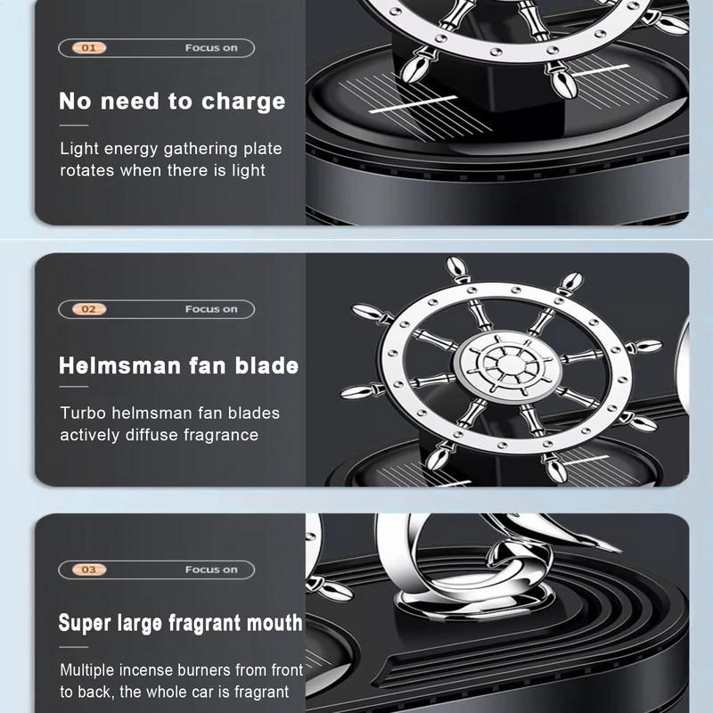 Car Scents Air Freshener Solar Scents Diffuser For Car Portable Car Solar Energy Rotating Air Freshener For Cars RVs Trucks