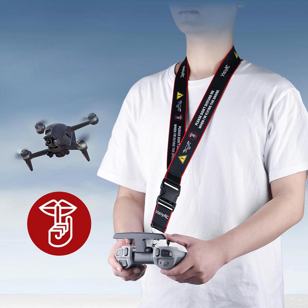 Neck Lanyard with Metal Clip Compatible with DJI FPV Remote Controller 3/2, Nylon Braided Shoulder Neck Lanyard Strap with Flight Safety Warning