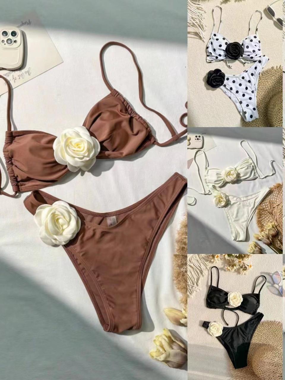 

2025 European & American 3D Floral Sexy Bikini - Women s Vacation Beachwear Medium