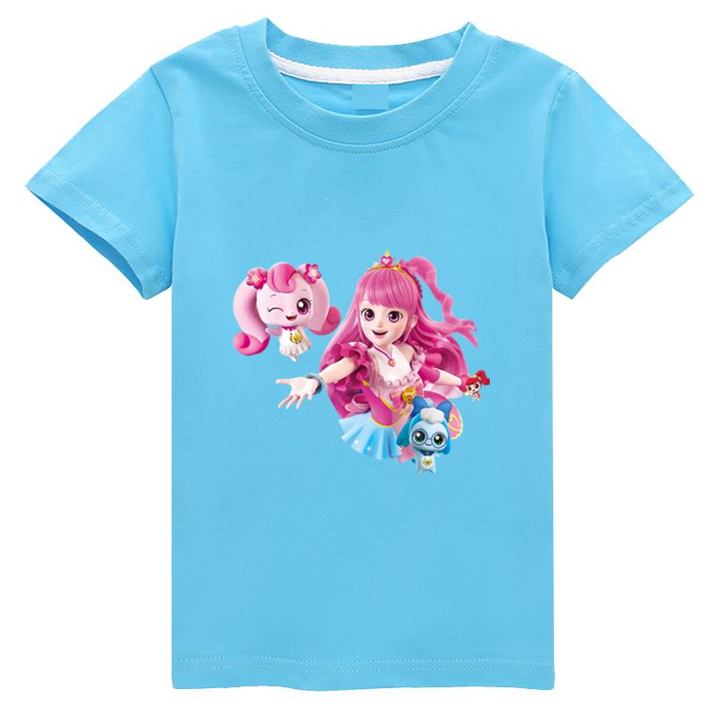 Dětský kostým Kreslená kočka Teenie ping Léto Rychlá móda Dívčí tričko s krátkým rukávem Svrchní oblečení Chlapecké tričko Dětské topy Oblečení