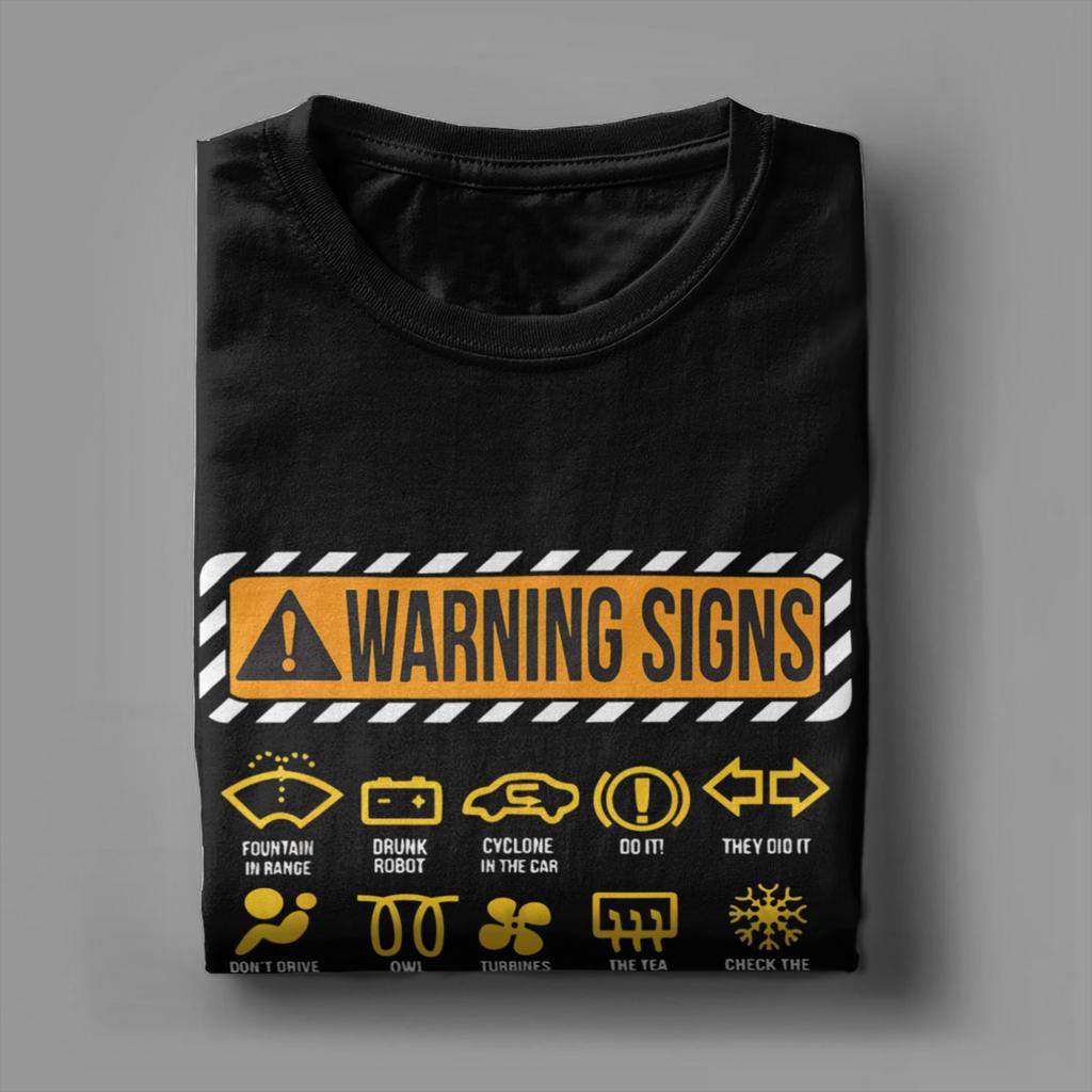 Men Funny Driving Warning Signs 101 T Shirt Auto Mechanic Driver Cotton Clothes Vintage Short Sleeve Tee Shirt 4XL 5XL T-Shirts
