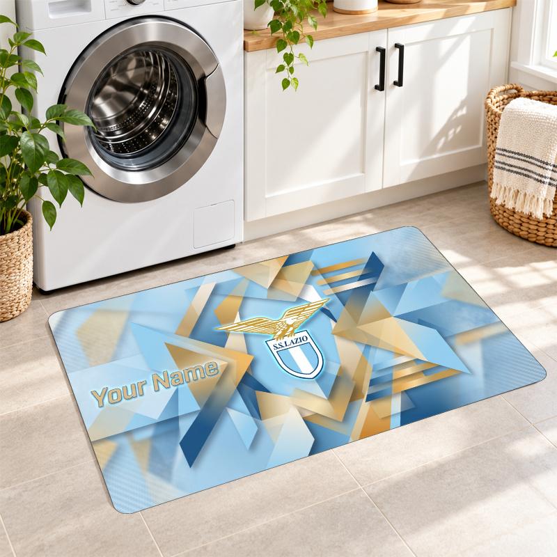 Lazio FC Custom Name Flannel Rug Kitchen Mat Non Slip Floor Carpet Personalized Home Decor