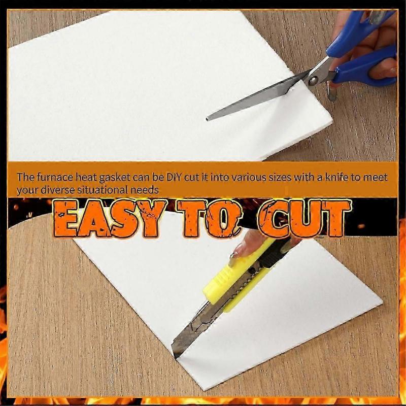 8 Stück Hochtemperatur-Dichtungspapier, Weißes Keramikfaser-Dichtungsmaterial, Feuerfeste Isolierplatte für Pelletöfen, Kamine, Grills, Heizkessel