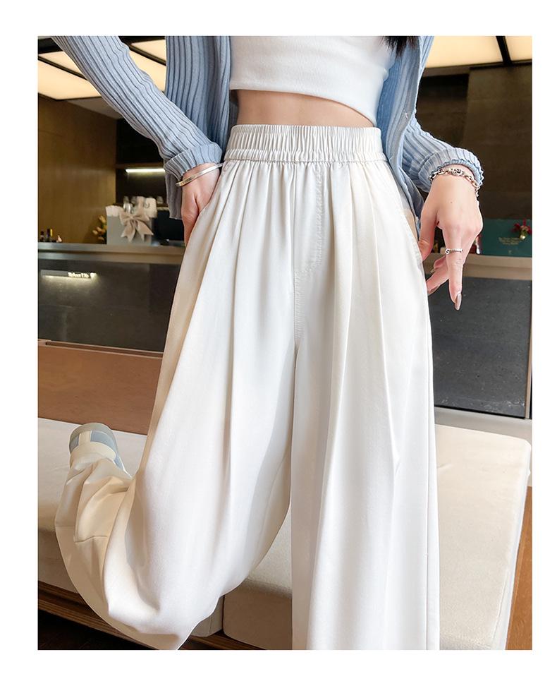 Women's Blue Wide-Leg Drape Jeans