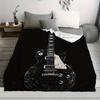 Modern Guitar Pattern Flannel printed blanket suitable for all seasons suitable for living room office sofa and travel 180x250CM