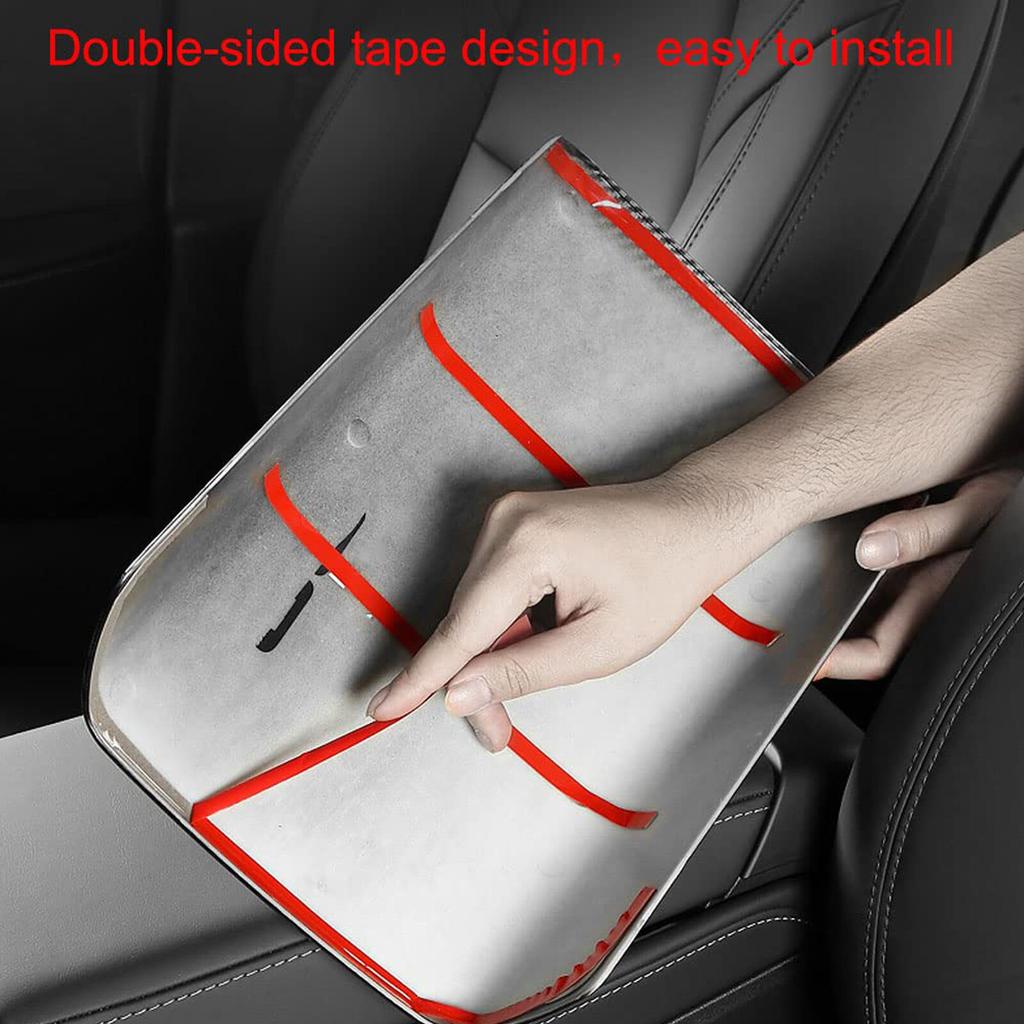 Matte Carbon Fiber Center Console Armrest Box Cover For 2017-23 Tesla Model 3 Y