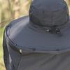 Bucket Hat Lightweight Breathable Water-Repellent Fabric Hiking Hat Adjustable Chin Cord Foldable Neck Guard Sun Hat with 2 Fans