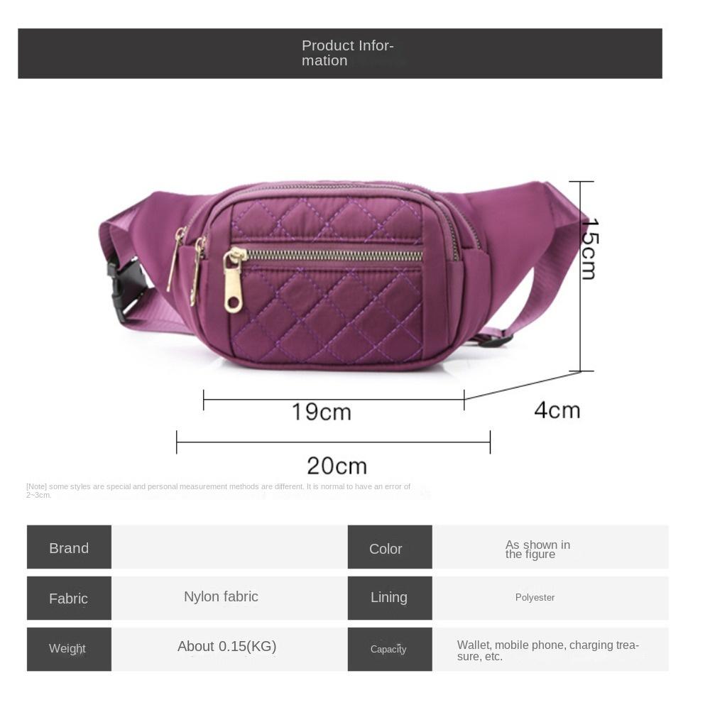 Women's Plaid Waist Bag Fashionable Fanny Bag Banana Hip Bag Oxford Waterproof Belt Bag Designer Crossbody Chest Bag