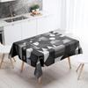 Black and White Geometric Tablecloth Anti-Stain Waterproof Dining Table Home Decor Rectangular Kitchen Fireplace Countertop
