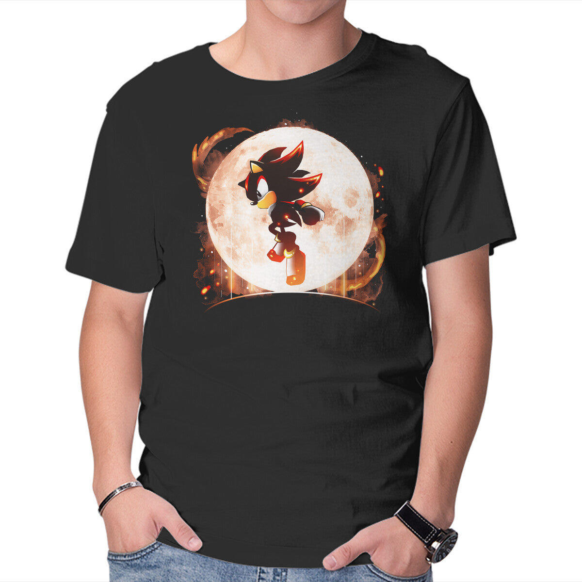 Unisex Crew Neck T-Shirt Moonlight Shadows Graphic Short Sleeve Casual Tee XXXXL