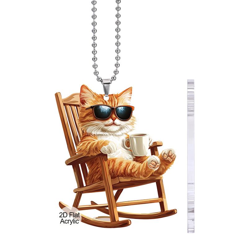 3 Types Fashionable Cat Car Decor, Perfect for Car Interior, Funny Home & Office Decoration, Suitable for Car Rearview Mirror & Home Decor