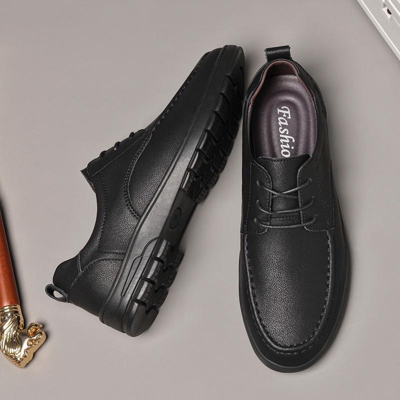 Fashion Men's Lace Up Oxford Shoes Outdoor Male Formal Dress Footwear Genuine Leather Casual Shoes Leisure Walk Shoes Sneakers