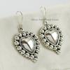 Puffy Heart Dangle Earring, Handmade Puffed Earring, 925 Sterling Silver Earrings, Gift for Wife, Designer Silver Earrings