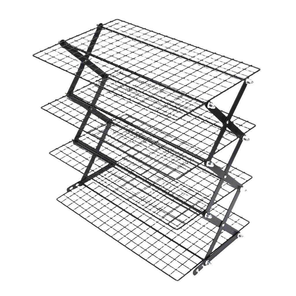 Raft de depozitare pentru blat de bucătărie pliabil din oțel inoxidabil, economisitor de spațiu, cu 4 niveluri pentru uscat alimente, condimente
