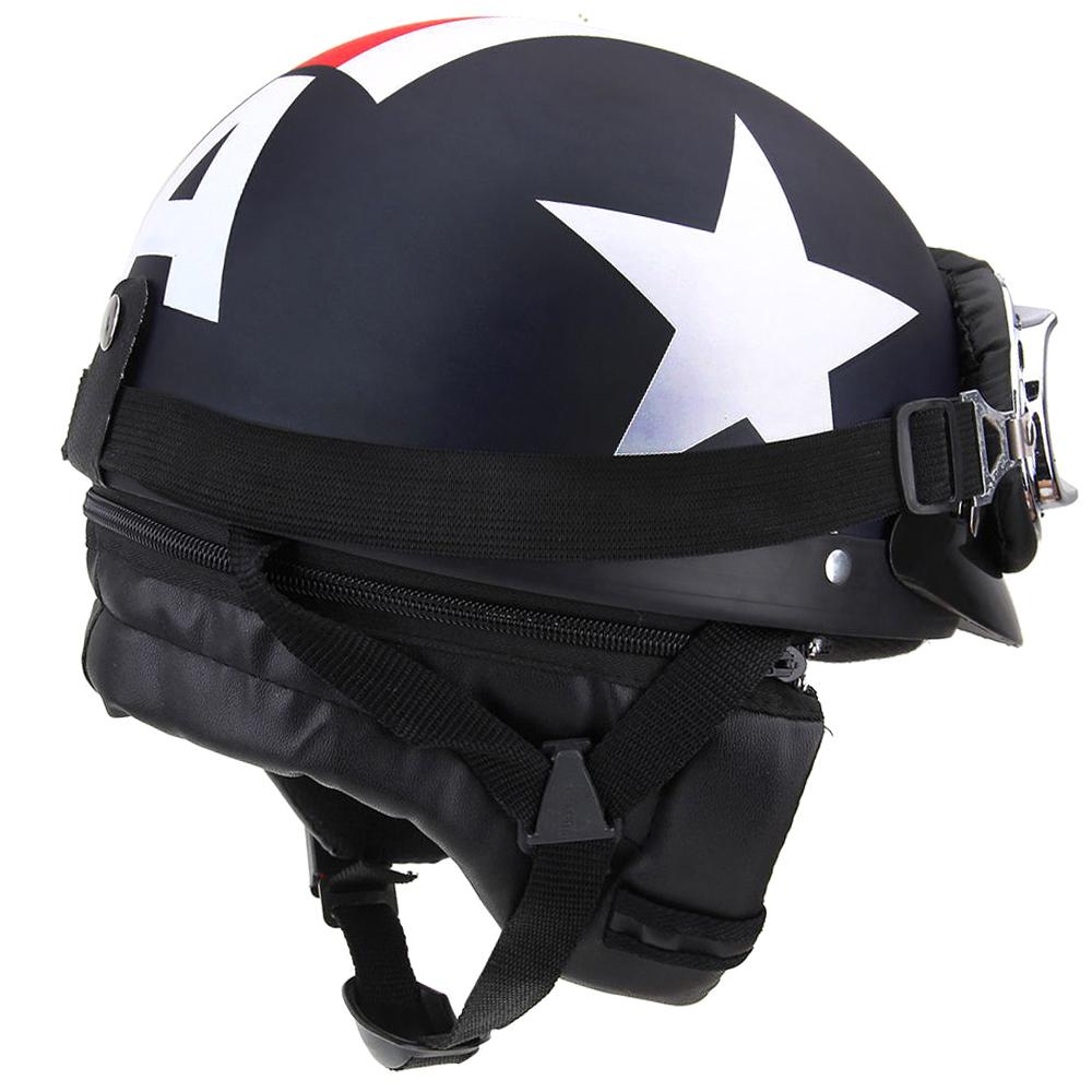 Half Open Face Motorcycle Helmet with Goggles Visor Scarf Biker Scooter Touring Helmet Retro Vintage Style Motocross Motorbike
