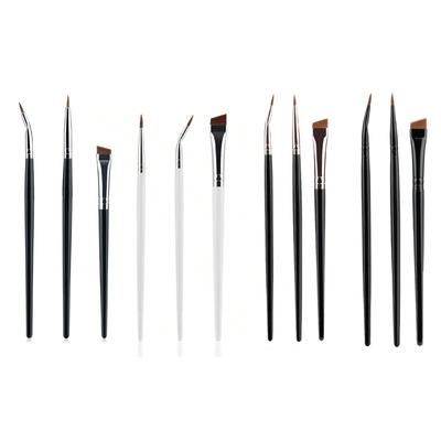 3pcs Fine Tip Angled Eyeliners Brushes With Wood Handle Makeup Brush For Detailed Looks Suitable For Various Occasion