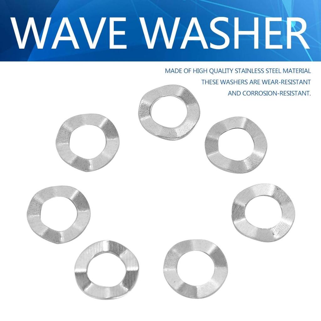 Wave Spring Washer Assortment Kit Stainless Steel Spring Wave Washer 10 Sizes M3 M4 M5 M6 M8 M10 M14 M16 M20(50pcs*M6)