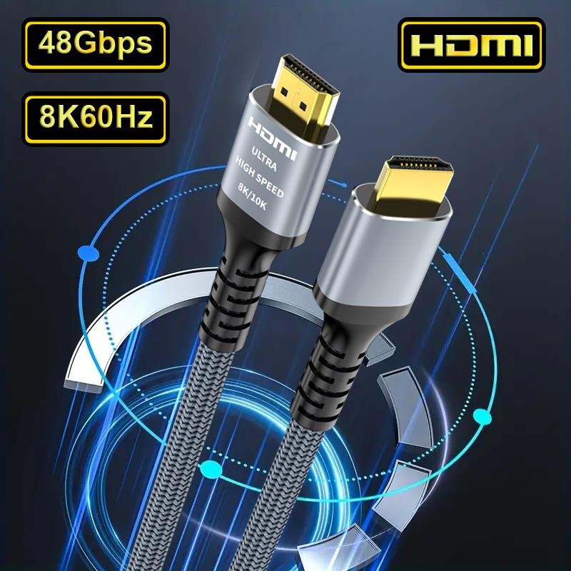 8K 10K HDMI-Kabel 2.1 2er-Pack 48 Gbit/s High Speed HDMI 4K@120Hz 8K@60Hz, HDCP 2.2 & 2.3, eARC, HDR 4:4:4 Kompatibel für HDTV/PS5/Blu-ray