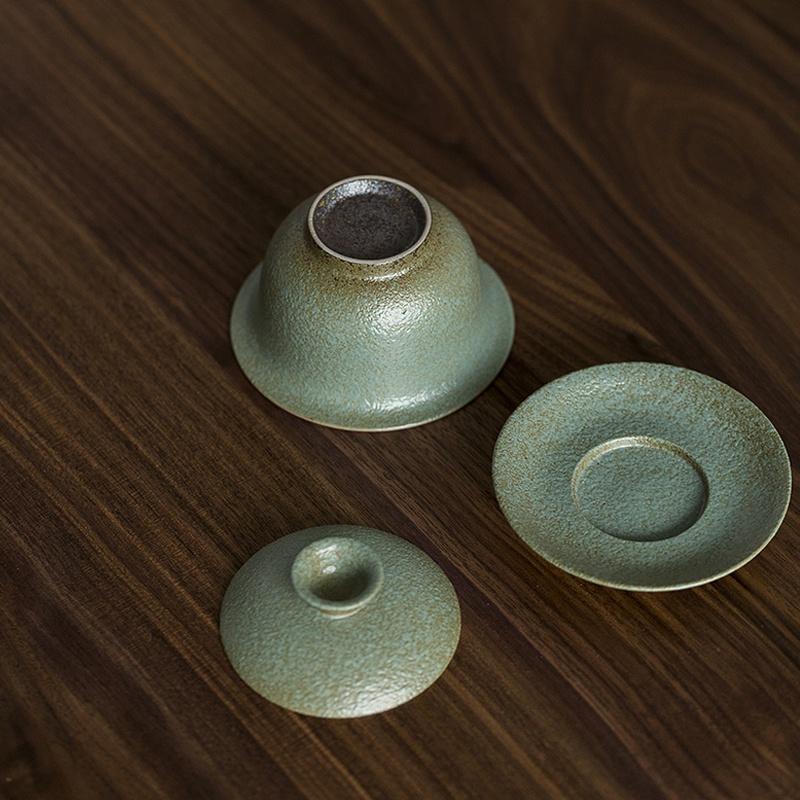 150ml Ceramic Lid Bowl Vintage Tea Bowl Three Talents Bowl