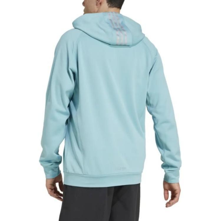 Adidas Game And Go Big Logo 3 Stripes Full Zip Hoodie Men's JE6660