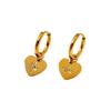 18K Gold Titanium Steel Heart Hoop Earrings for Women - Versatile Light Luxury Fashion