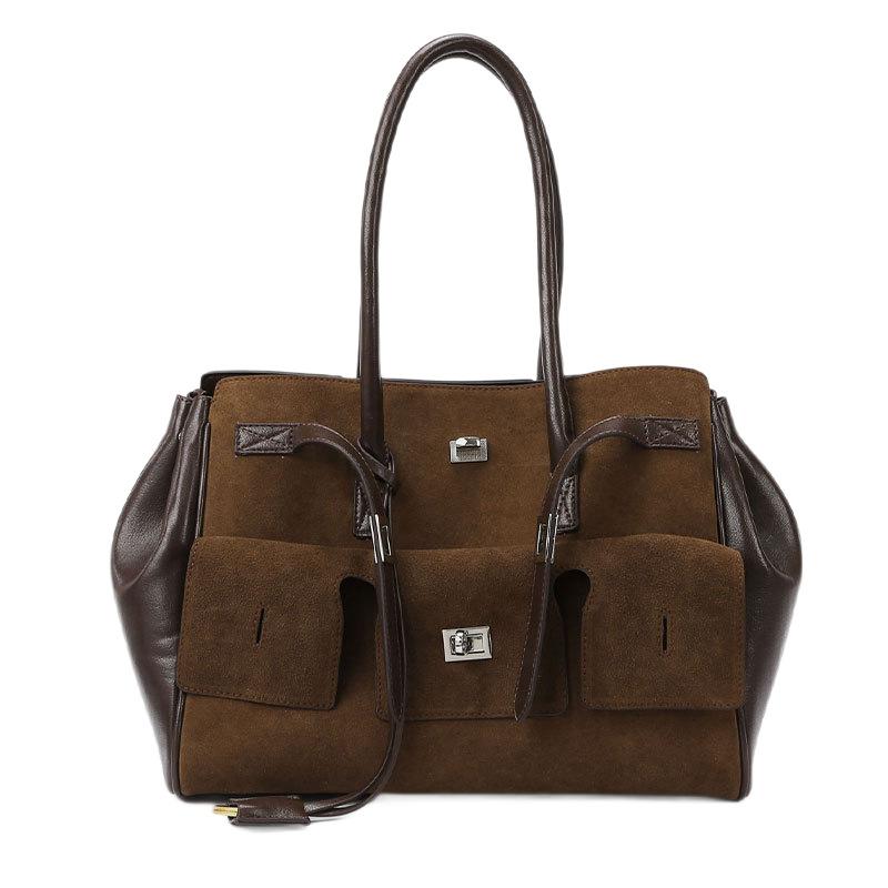 Tote Bag Same Style Women's Bag Autumn/Winter Matte Leather Commuter Bag Premium High Capacity Tote Bag Single Shoulder
