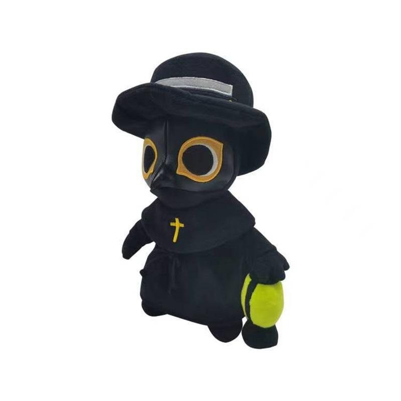 Plague Doctor Plush Toy Plague Crow Halloween Lantern Luminous Doll Light-Absorbing Rag Doll
