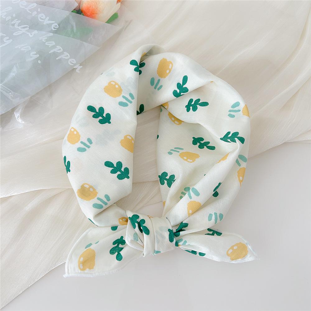 58 Cotton Linen Small Square Silk Scarf for Women - Spring/Autumn/Summer Korean Style Headband & Decorative Scarf