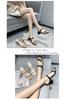 Women's Fairy Style Summer Sandals: 2025 Collection, Outdoor Roman Design, Medium Thick Heel, Korean Style, Two-Way Wear.