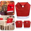 3Pcs Christmas Dining Chair Cover Santa Claus Hat Chair Slipcover for Xmas Home Decor