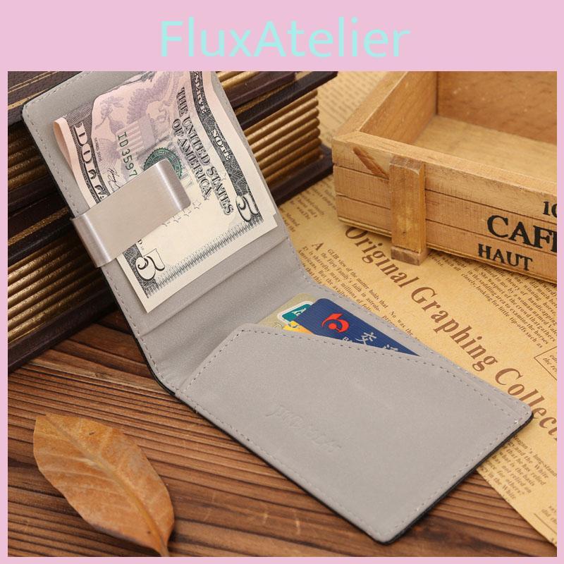 Men's Sophisticated Black Genuine Leather Wallet With Silver Money Clip And Card Holder