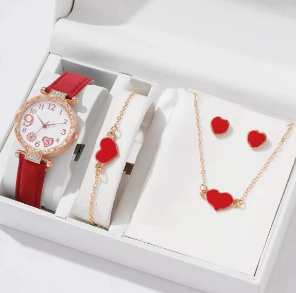 New Popular Women'S Bracelet Watch Fashionable And Simple Butterfly Five-Piece Watch Set Watch