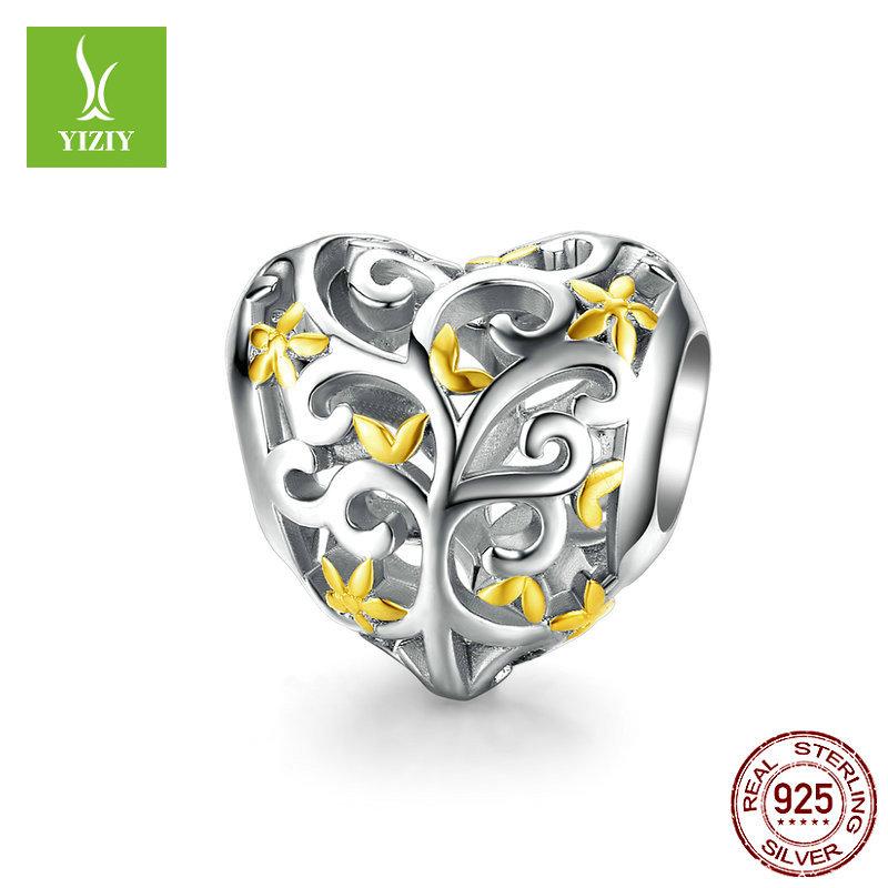 

Gold-Plated 925 Sterling Silver Bracelet With Beaded Accessories, Love Bee Diy Bead Pendant. S925