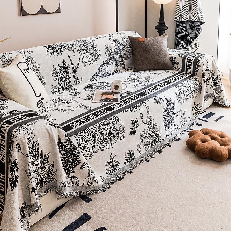 Chenille Non-slip Sofa Cover, High-end Retro Sofa Cover Cloth, Universal Dust-proof Sofa Cover for All Seasons