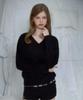 ROSEFRANTZ Fur V-Neck Knit [Black]